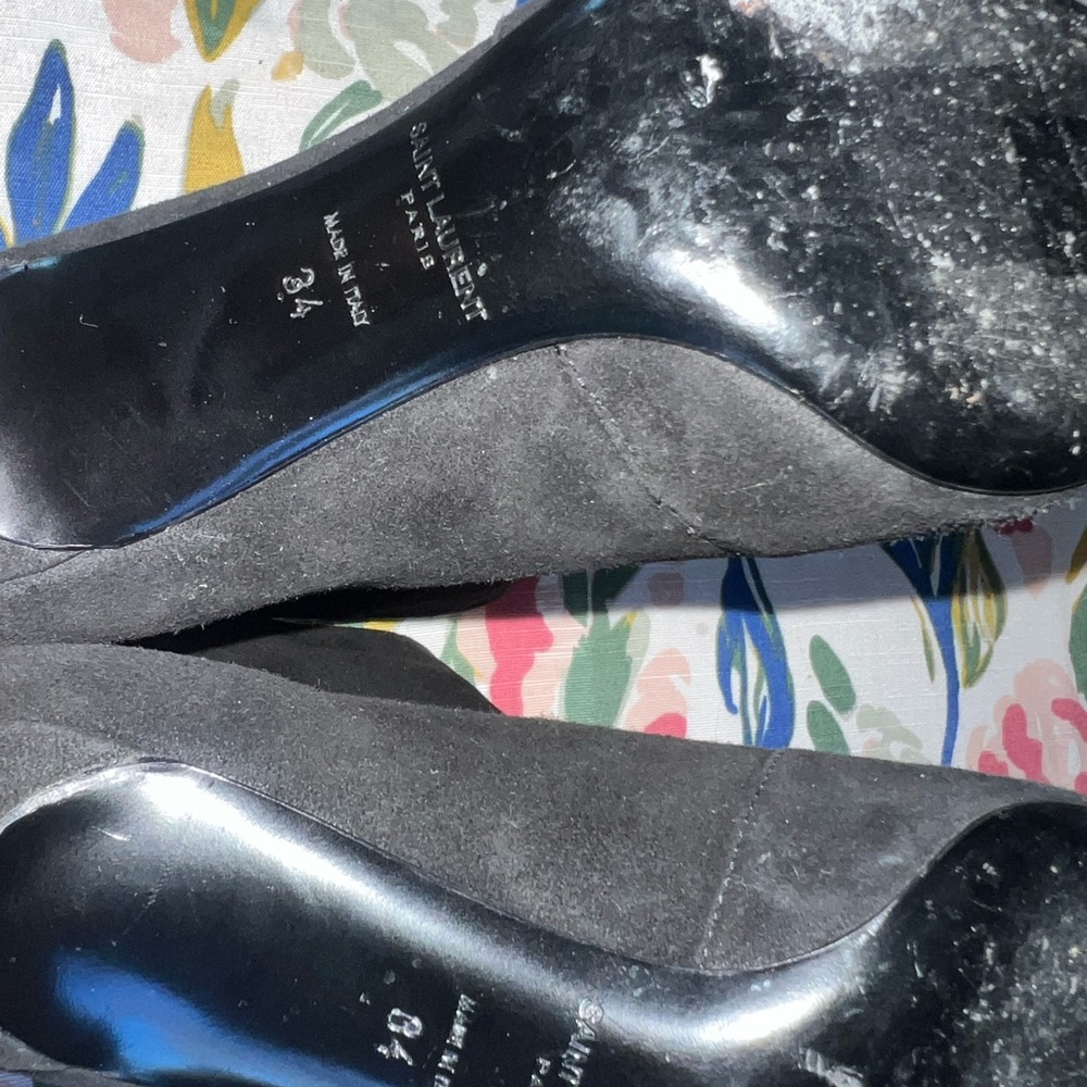 SAINT LAURENT PARIS Suede black booties - Picture 5 of 15